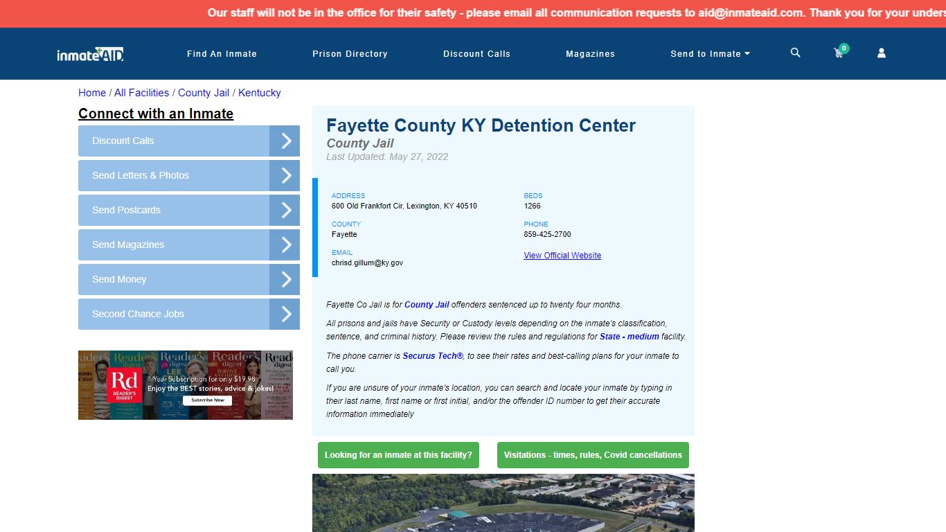 Fayette County KY Detention Center - Inmate Locator ...